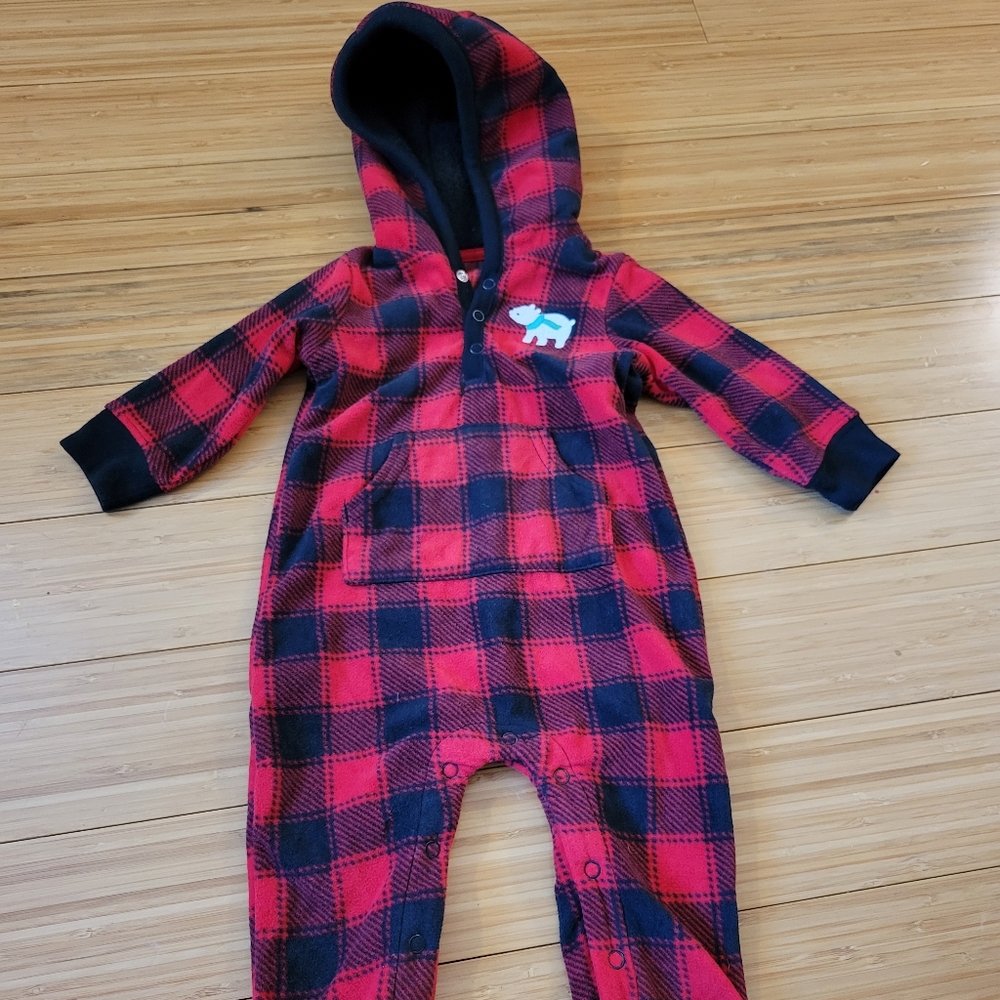 Carter's Buffalo Plaid Fleece Outfit 6 months